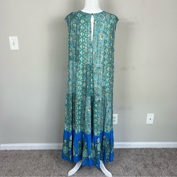 FREE PEOPLE HANALEI BAY LACE UP TIERED OVERSIZED TIERED FLORAL MAXI DRESS XS - Picture 13 of 16